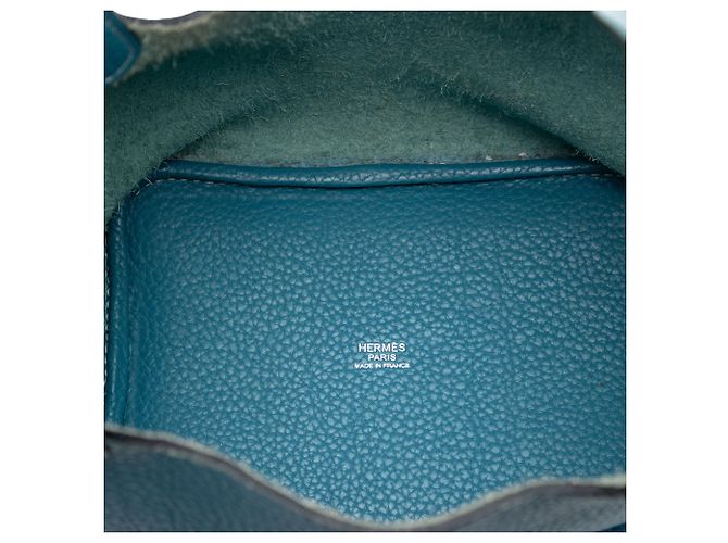 Hermès Picotin Lock 18 in pelle Clemence blu - vista 4