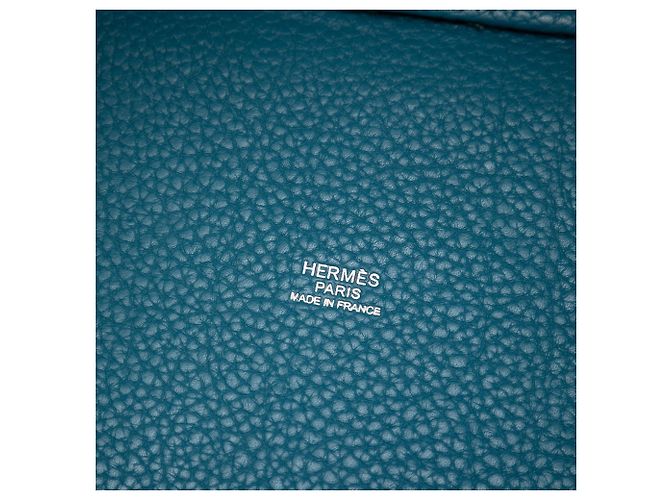 Hermès Picotin Lock 18 in pelle Clemence blu - vista 5