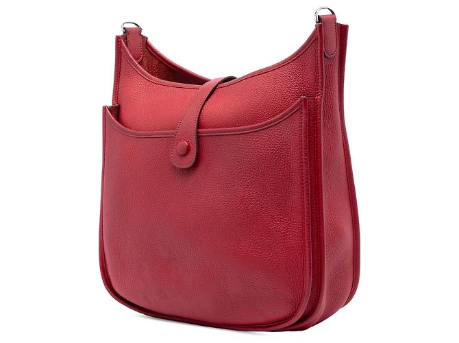 Hermès Evelyne III 33 in Pelle Clemence Rossa Rosso Bordò - vista 2