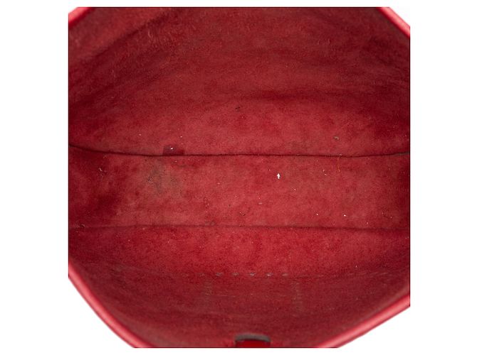 Hermès Evelyne III 33 in Pelle Clemence Rossa Rosso Bordò - vista 4