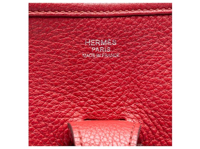 Hermès Evelyne III 33 in Pelle Clemence Rossa Rosso Bordò - vista 5