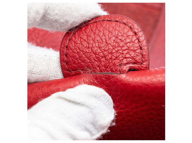 Hermès Evelyne III 33 in Pelle Clemence Rossa Rosso Bordò - vista 6