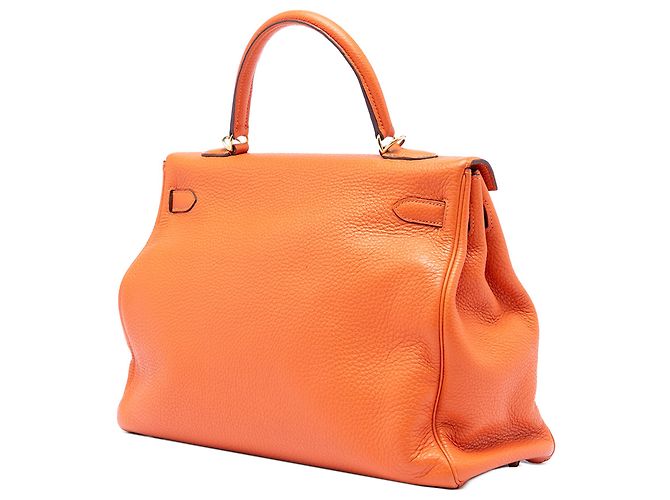 Hermès Arancione Togo Kelly II Retourne 35 - vista 2