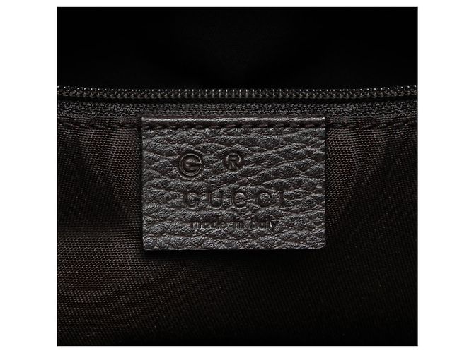 Gucci Braune Genarbte Kalbsleder Bamboo Shopper Tote - Ansicht 5