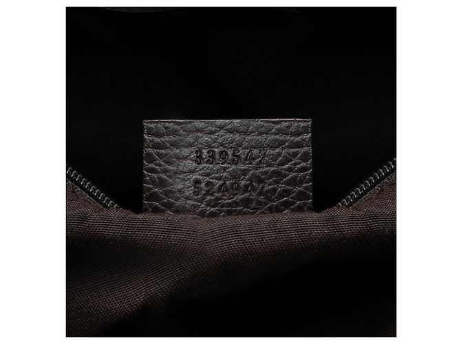 Gucci Braune Genarbte Kalbsleder Bamboo Shopper Tote - Ansicht 6