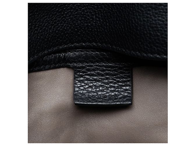 Borsa a tracolla in pelle nera martellata Gucci Nero - vista 5