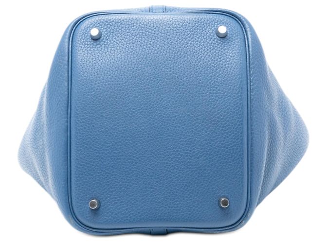 Hermès Picotin Lock 22 in Pelle Clemence Blu - vista 3