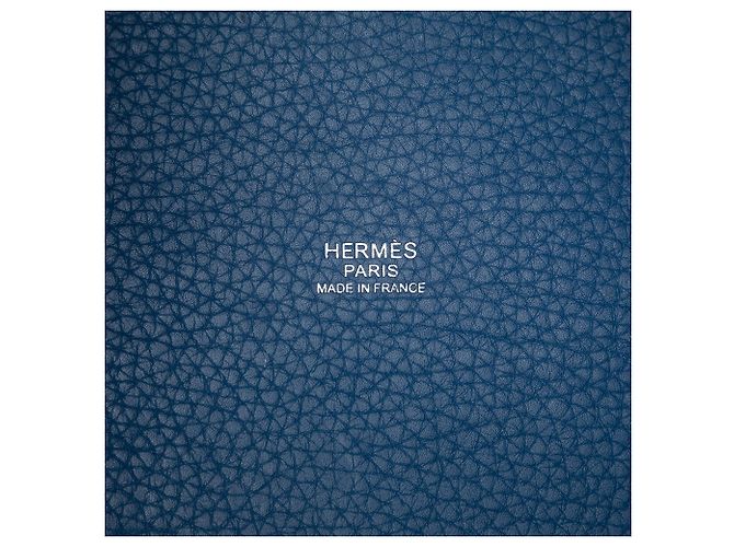 Hermès Picotin Lock 22 in Pelle Clemence Blu - vista 5