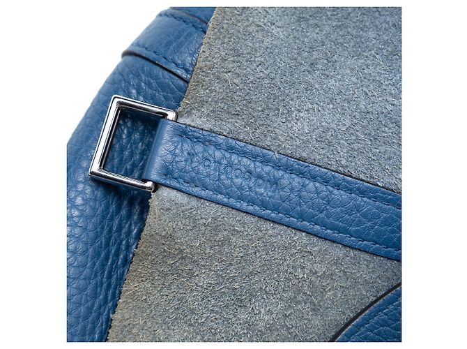 Hermès Picotin Lock 22 in Pelle Clemence Blu - vista 6