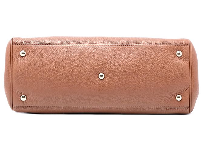 Bamboo Bolso shopper mediano de piel de ternera marrón con bambú Gucci Castaño - vista 3