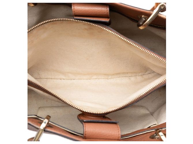Bamboo Bolso shopper mediano de piel de ternera marrón con bambú Gucci Castaño - vista 4