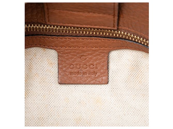Bamboo Bolso shopper mediano de piel de ternera marrón con bambú Gucci Castaño - vista 5