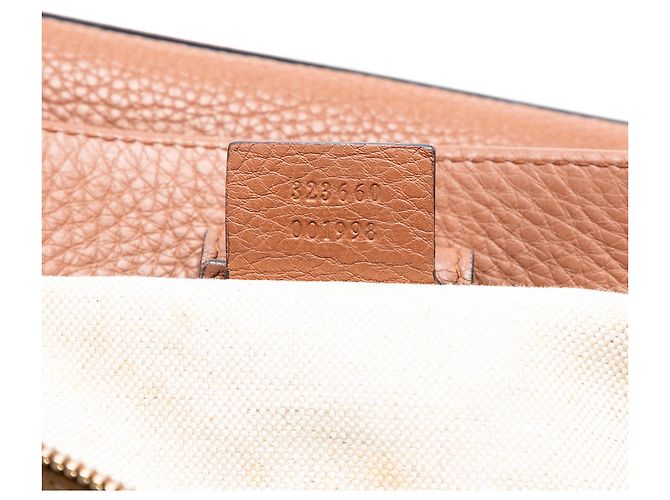 Bamboo Bolso shopper mediano de piel de ternera marrón con bambú Gucci Castaño - vista 6