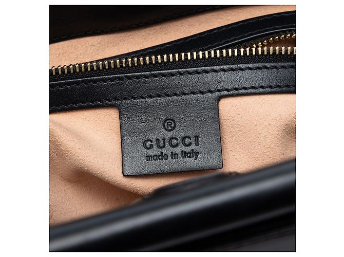 Bamboo Bolso Nymphaea de piel de becerro negra y web de bambú pequeño Gucci Negro - vista 5