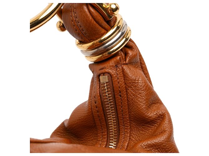 Hobo in pelle marrone Chloé con bracciale piccolo - vista 8