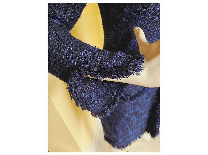 Autre Marque Abrigo CHARLOTT de lino azul - vista 4