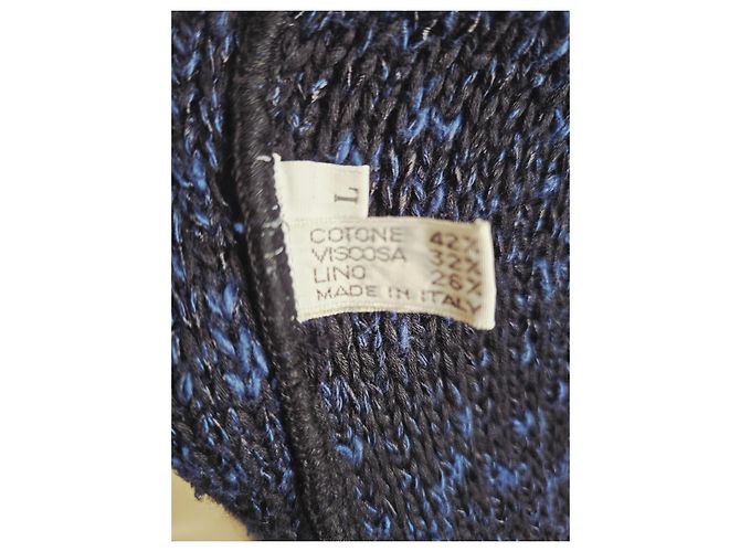 Autre Marque Abrigo CHARLOTT de lino azul - vista 8