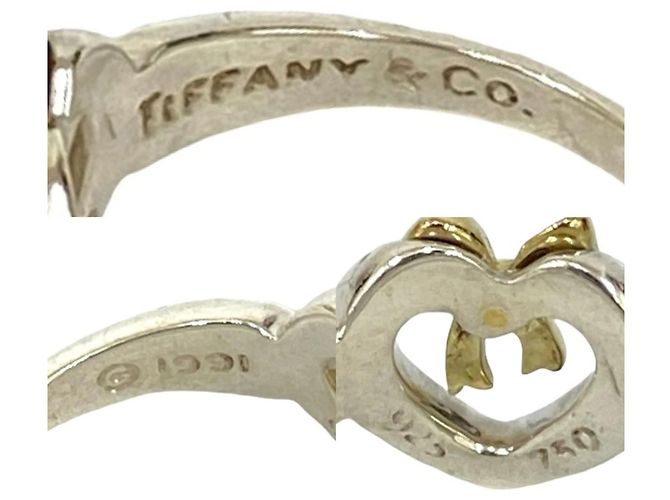 Anello combinato con nastro a forma di cuore Tiffany & Co. Argento D'oro - vista 3