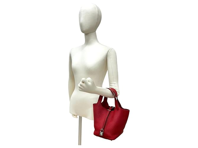 Borsa Picotin Lock PM di Hermès Rosso - vista 2