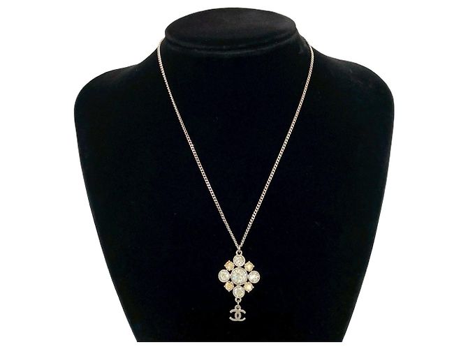 Collana in strass argento con motivo Coco Mark di Chanel - vista 2