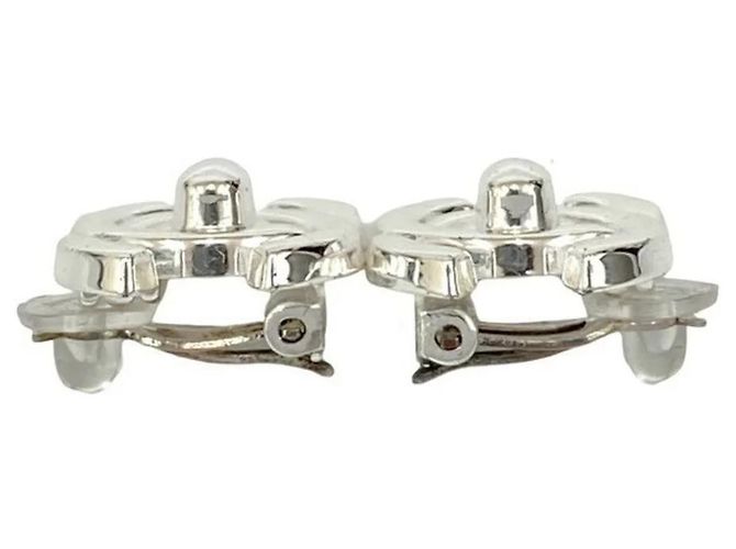 Orecchini placcati con motivo Turnlock di Chanel Coco Mark Argento - vista 4