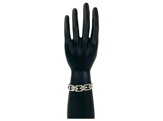 Bracciale charm in argento sterling 925 con motivo H vintage di Hermès - vista 2