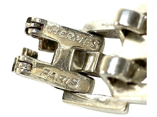 Bracciale charm in argento sterling 925 con motivo H vintage di Hermès - vista 3