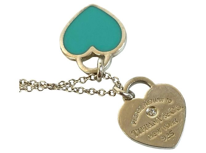 Tiffany & Co Collana Doppio Cuore Ritorno al Blu Tiffany Argento - vista 3