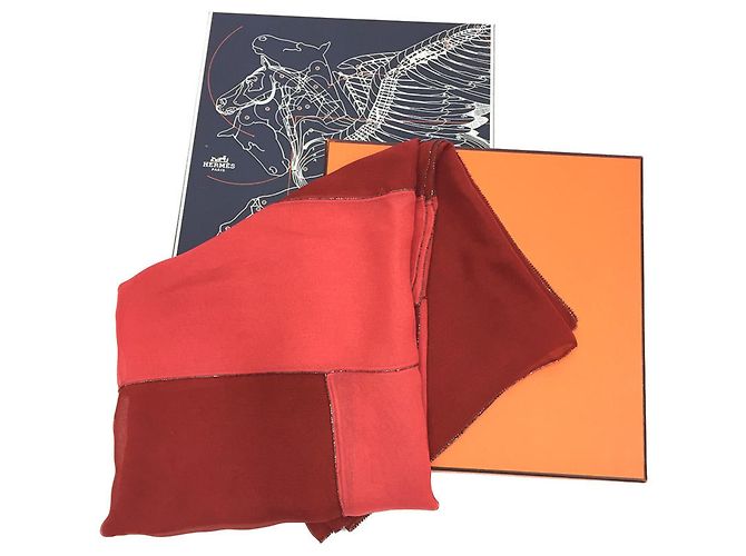 Set di foulard in seta Hermès Rosso - vista 3