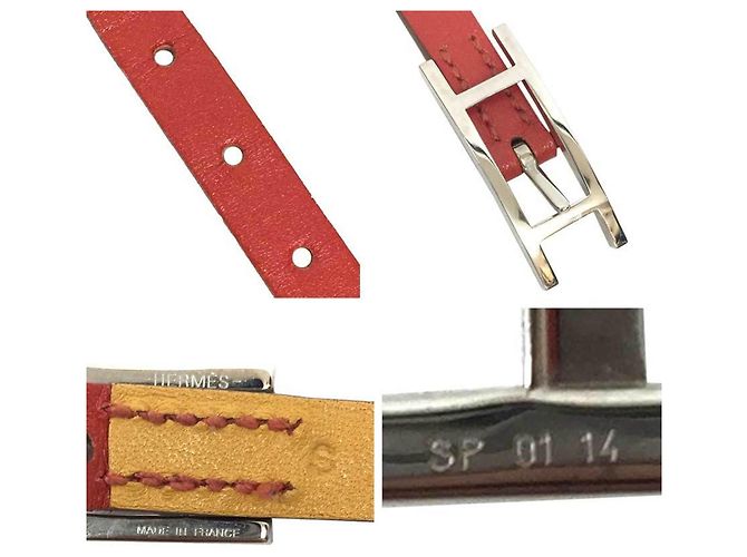 Bracciale in pelle Behapi Double Tour di Hermès Arancione Senape - vista 3