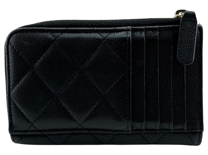 Monedero de piel caviar matelassé de Chanel Negro - vista 2