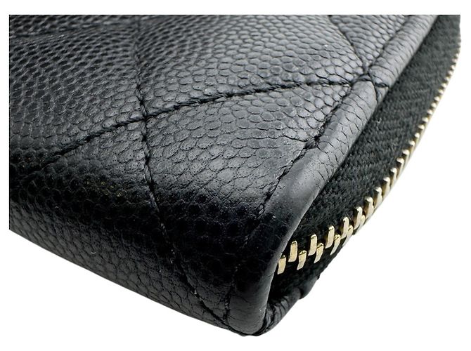 Monedero de piel caviar matelassé de Chanel Negro - vista 4