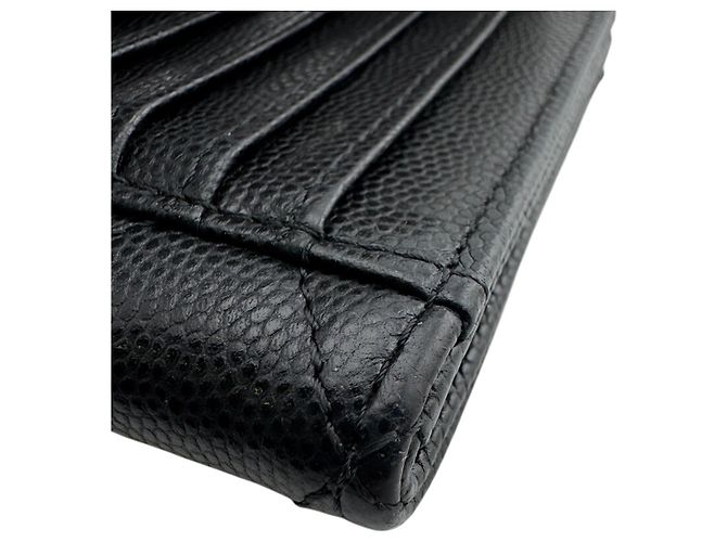 Monedero de piel caviar matelassé de Chanel Negro - vista 6