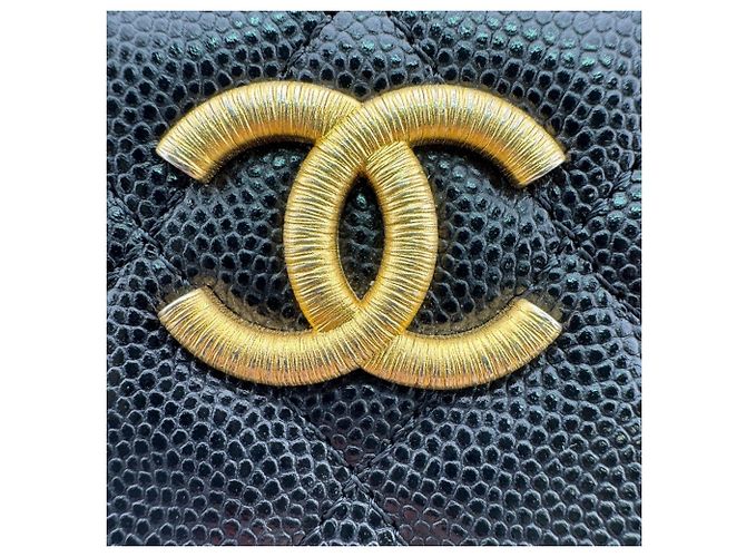 Monedero de piel caviar matelassé de Chanel Negro - vista 9