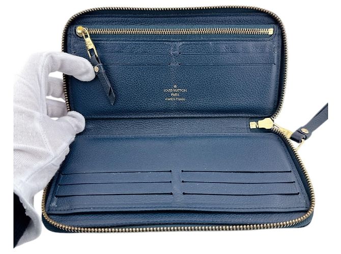 Zippy Louis Vuitton Navy Leather Long Wallet Navy blue - view 8