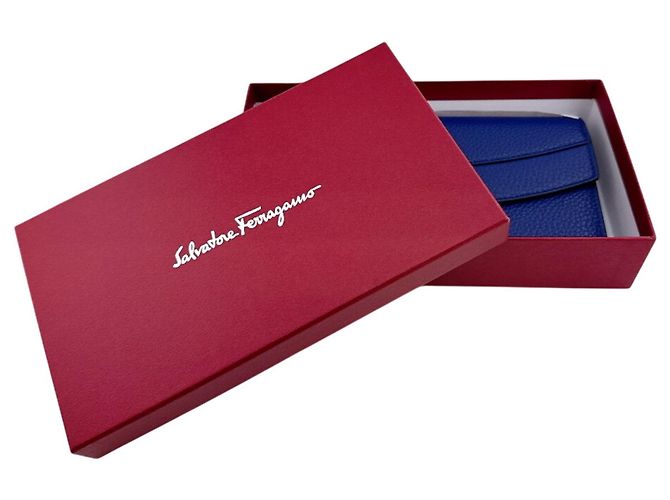 Cartera larga con hardware Gancini de Salvatore Ferragamo Azul marino - vista 14