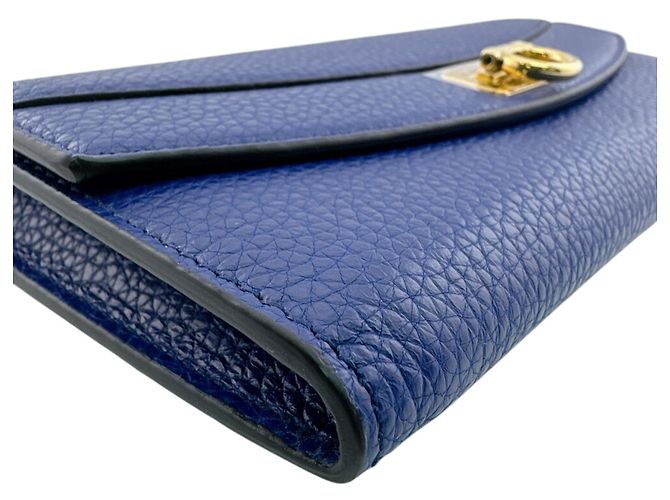 Cartera larga con hardware Gancini de Salvatore Ferragamo Azul marino - vista 5