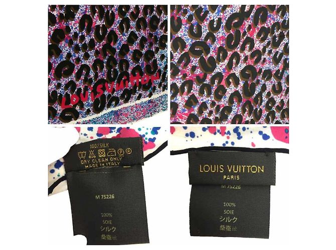Sciarpa in seta con stampa leopardata Louis Vuitton Multicolore - vista 3