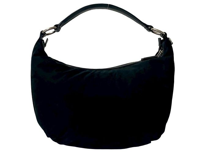 Borsa Tote in Nylon e Pelle Nera Prada Nero - vista 3