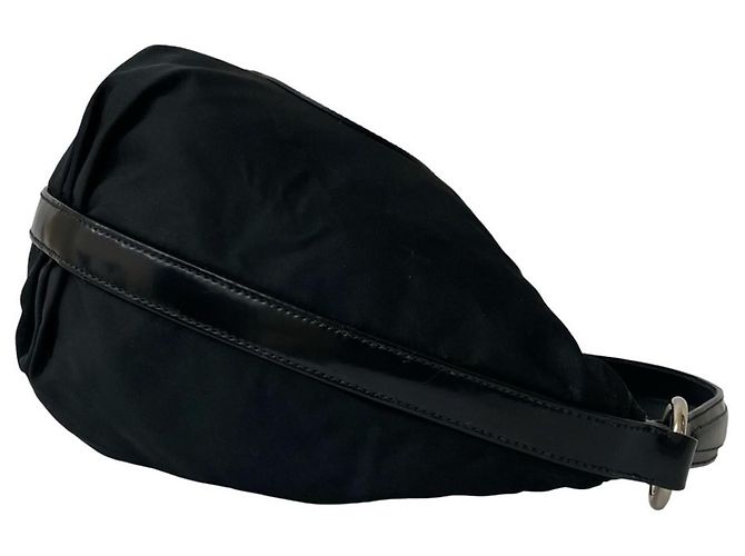 Borsa Tote in Nylon e Pelle Nera Prada Nero - vista 6