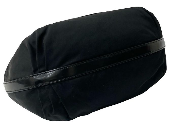 Borsa Tote in Nylon e Pelle Nera Prada Nero - vista 7