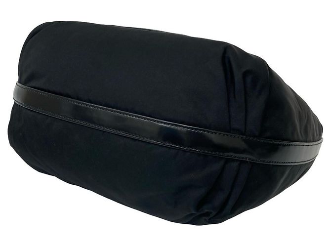 Borsa Tote in Nylon e Pelle Nera Prada Nero - vista 8