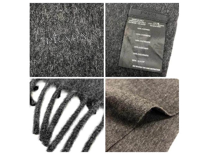 Grauer Cashmere-Schal von Prada Braun - Ansicht 3