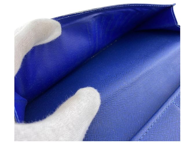 Zippy Louis Vuitton Blue Leather Long Wallet - view 8