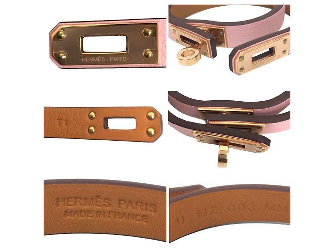 Bracciale Charm Mini Kelly Double Tour Hermès Rosa - vista 3