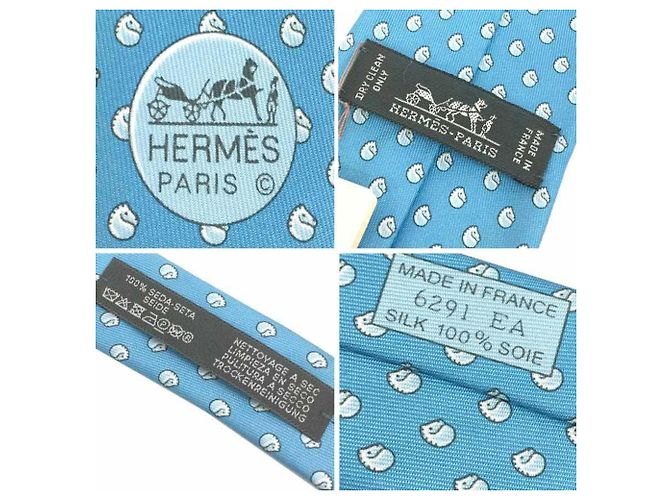 Hermès Hermes Blue Silk Cravat - view 3