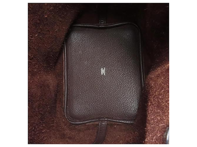 Borsa Hermès Picotin Lock MM Marrone - vista 5