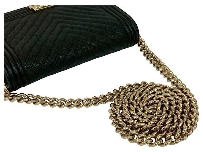 Borsa a Spalla Chanel Boy Chanel Coco Mark Chain Nero - vista 4