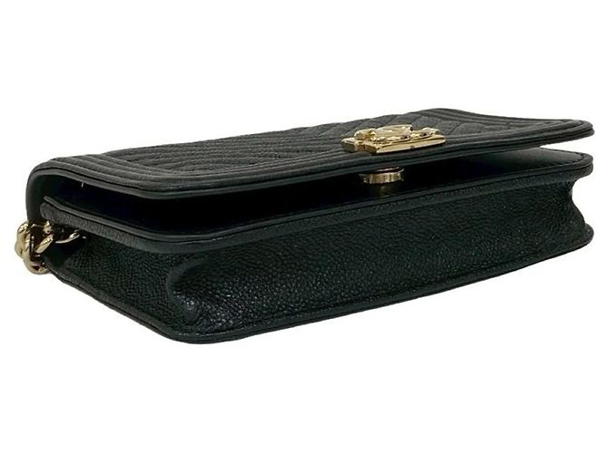 Borsa a Spalla Chanel Boy Chanel Coco Mark Chain Nero - vista 7