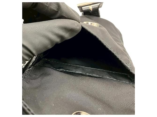 Saffiano Mochila de nylon y cuero con logo triangular de Prada Negro - vista 10
